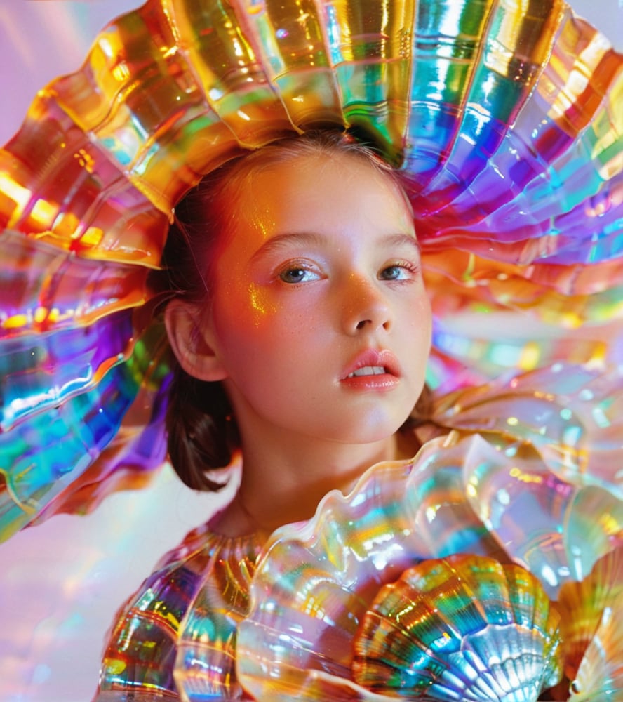 <lora:贝壳色彩-000004:0.6>,Shell rainbow color,shiny textures,1girl,