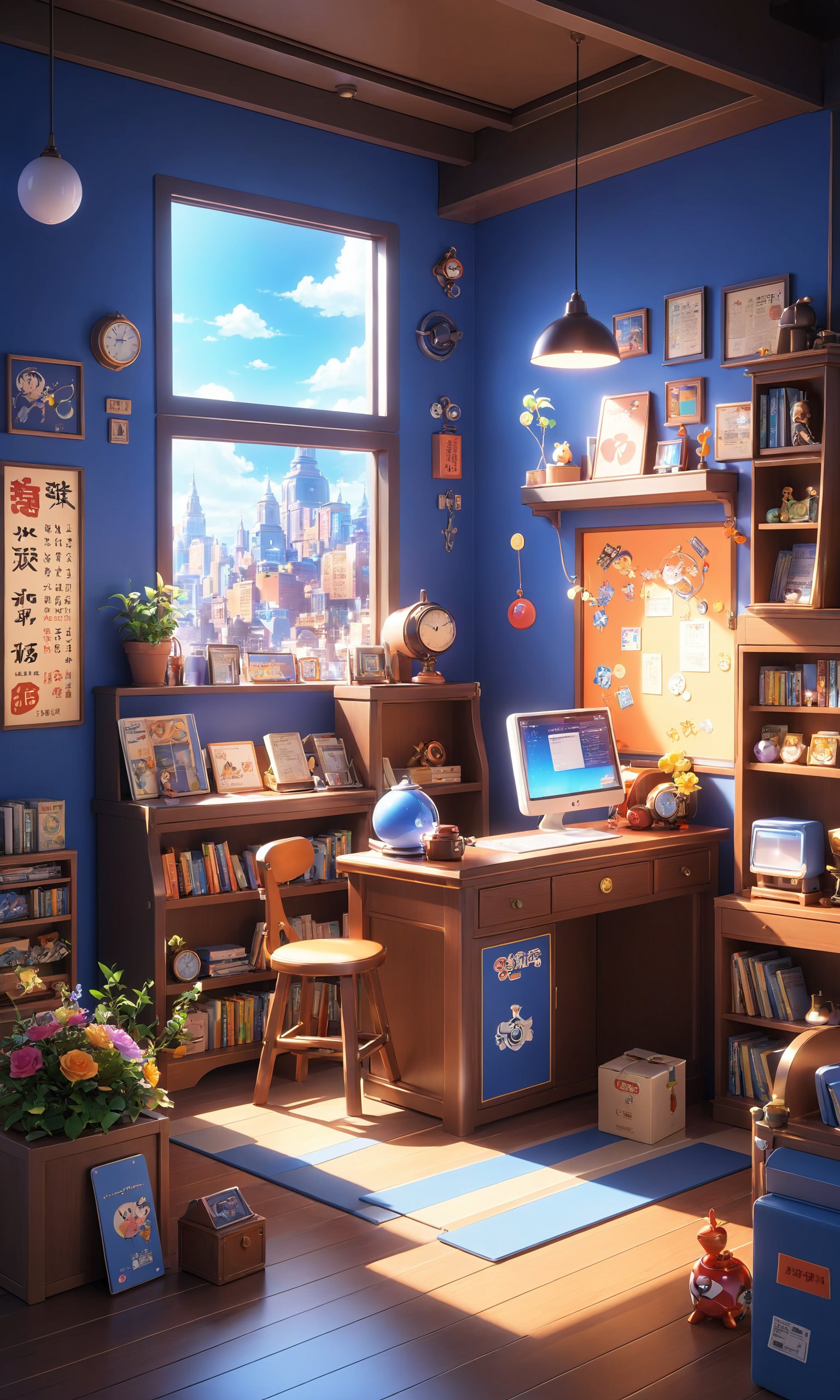 professional 3d model,anime artwork pixar,3d style,good shine,OC rendering,highly detailed,volumetric,dramatic lighting,isometric,beautiful colorful background,very beautiful,masterpiece,best quality,super detail,anime style,key visual,vibrant,studio anime