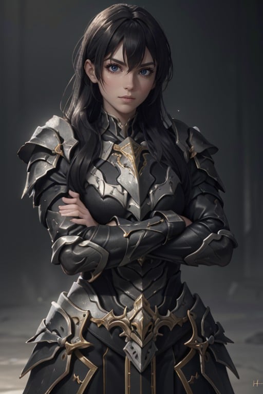 <lora:HXarmour_079:0.6>,mountain,Crossed arms,, hxarmour,1girl,(black armour:1.3),, ultra-detailed,extremely delicate and beautiful,(by exquisite colors block),masterpiece,best quality,unreal engine 5 rendering,movie light,movie lens,movie special effects,detailed details,HDR,UHD,8K,CG wallpaper,