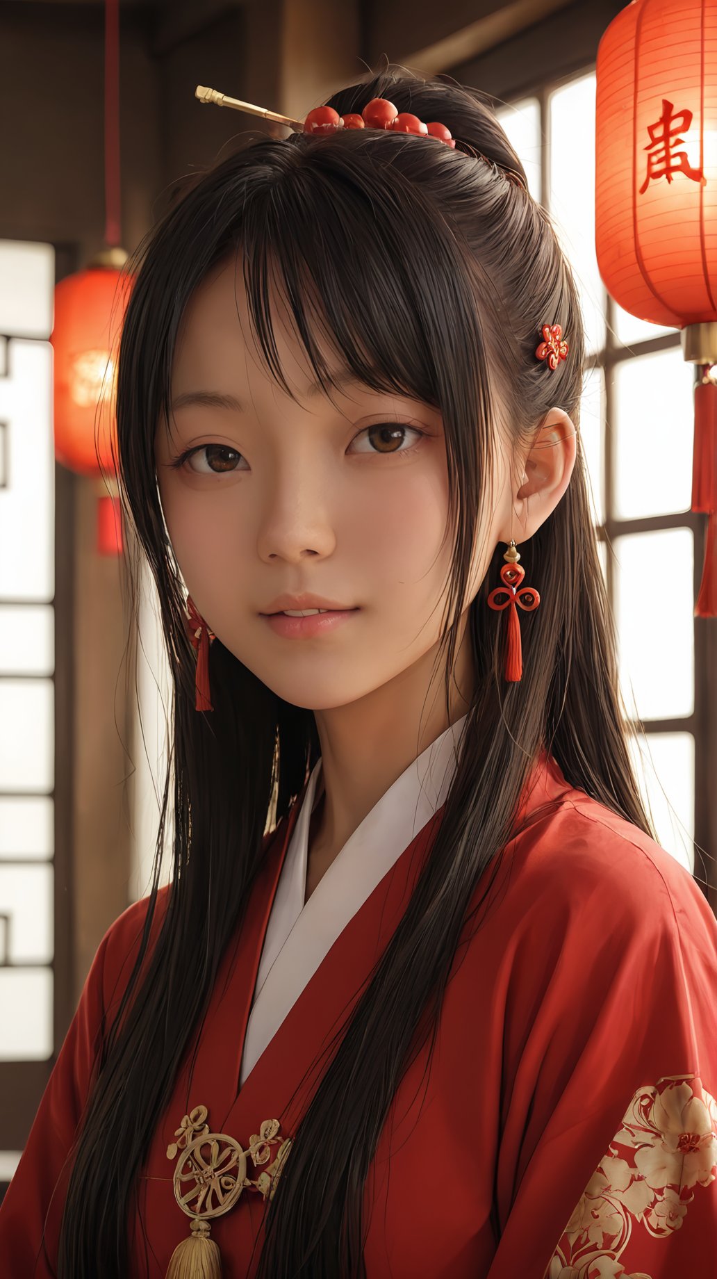 (hanfu:1.4),(score_9,score_8_up,score_7_up),18-year-old chinese hanfu girl,oval face,backlight,chinese hair pin,(cure smile:0.6),upper_body,<lora:XZX-SDXL:0.8>,