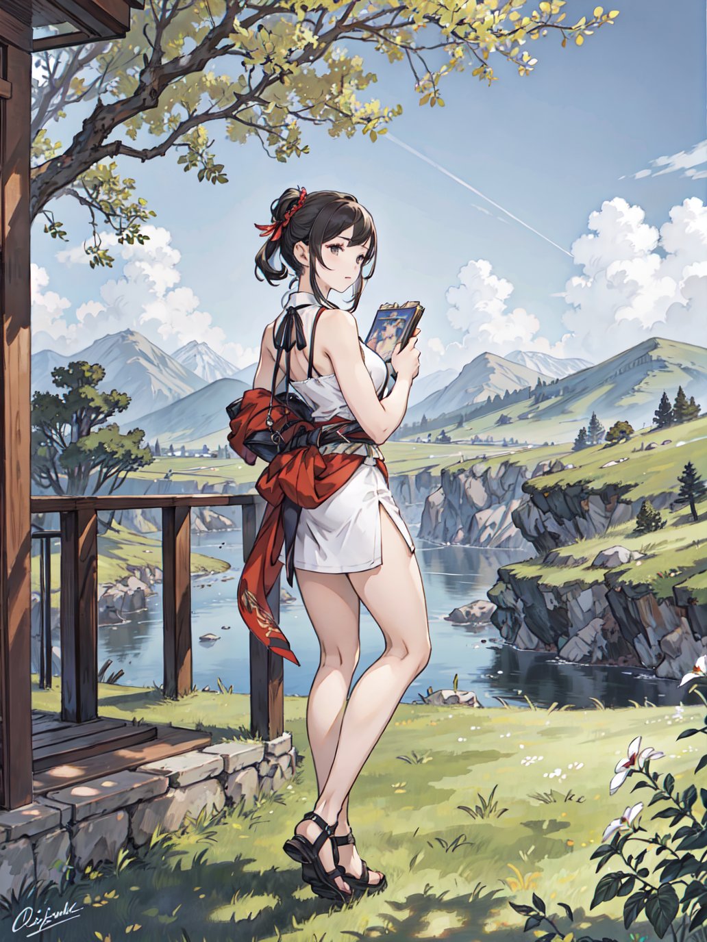 high_resolution,best quality,detailed background,girl,landscape,oriental