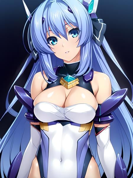(masterpiece),(best quality),(ultra-detailed),(best illustration),(best shadow),(absurdres),(detailed background),(very aesthetic), marina katsuragi, exstia, 1girl, breasts, solo, long hair, thighhighs, blue eyes, gloves, blue hair, cleavage, elbow gloves, upper body view, black background, looking at viewer, simple background, bare shoulders, seductive smile, <lora:XL-Marina_Katsuragi葛城_真理奈_-_Kouyoku_Senki_ExS-TiA光翼戦姫エクスティア_SDXL_Animagine_XL_3.1v2:1>