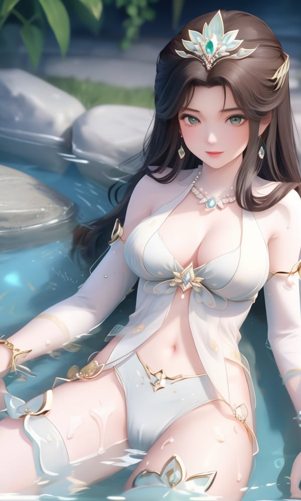 (,1girl, ,best quality, )<lora:DA_颜如玉V2-遮天:0.6>, ,masterpiece, ((((1girl, solo, large breasts, ,solo focus, lying on water, )))) upper body, (),,ultra realistic 8k cg, flawless, clean, masterpiece, professional artwork, famous artwork, cinematic lighting, cinematic bloom, perfect face, beautiful face, fantasy, dreamlike, unreal, science fiction, luxury, jewelry, diamond, gold, pearl, gem, sapphire, ruby, emerald, intricate detail, delicate pattern, charming, alluring, seductive, erotic, enchanting, hair ornament, necklace, earrings, bracelet, armlet,halo,