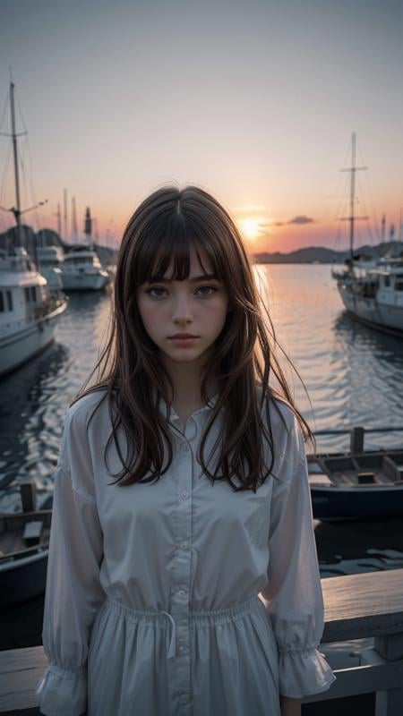 (masterpiece drawning, high quality), (solo:1.1), a digital art of a spanish girl, epic Sunrise, boat port, (soft lighting), Porta 160 color, shot on Leica T, sharp focus on subject, shot by Candida Höfer, Extreme detail, , (vibrant color), (intricate details), (dynamic angle), exposure blend, bokeh, dim light, (hdr:1.4), high contrast, (muted colors, dim colors, soothing tones:1.3), low saturation, morbid