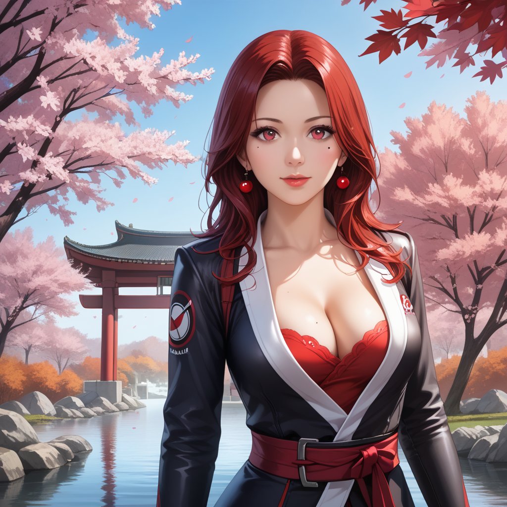 (,1girl, ,best quality, ),,  ,ultra detailed 8k cg,ultra realistic 8k cg, ,masterpiece, (( , )),, ,science fiction,mole, ,    ,(,cherry blossoms, autumn leaves,perfect cherry blossom,   ), (cleavage),,