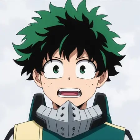 a young man with green hair and green eyes, izuku_midoriya