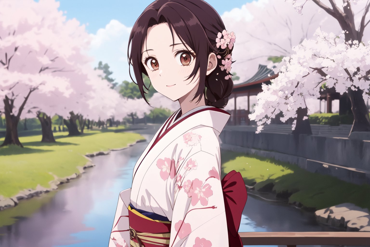 (RAW photo, best quality), 1girl,  natural lighting, <lora:aoi_takamoto_dr_elise_v1_2:1>, aoi takamotospring, cherry blossom, beautiful kimono,