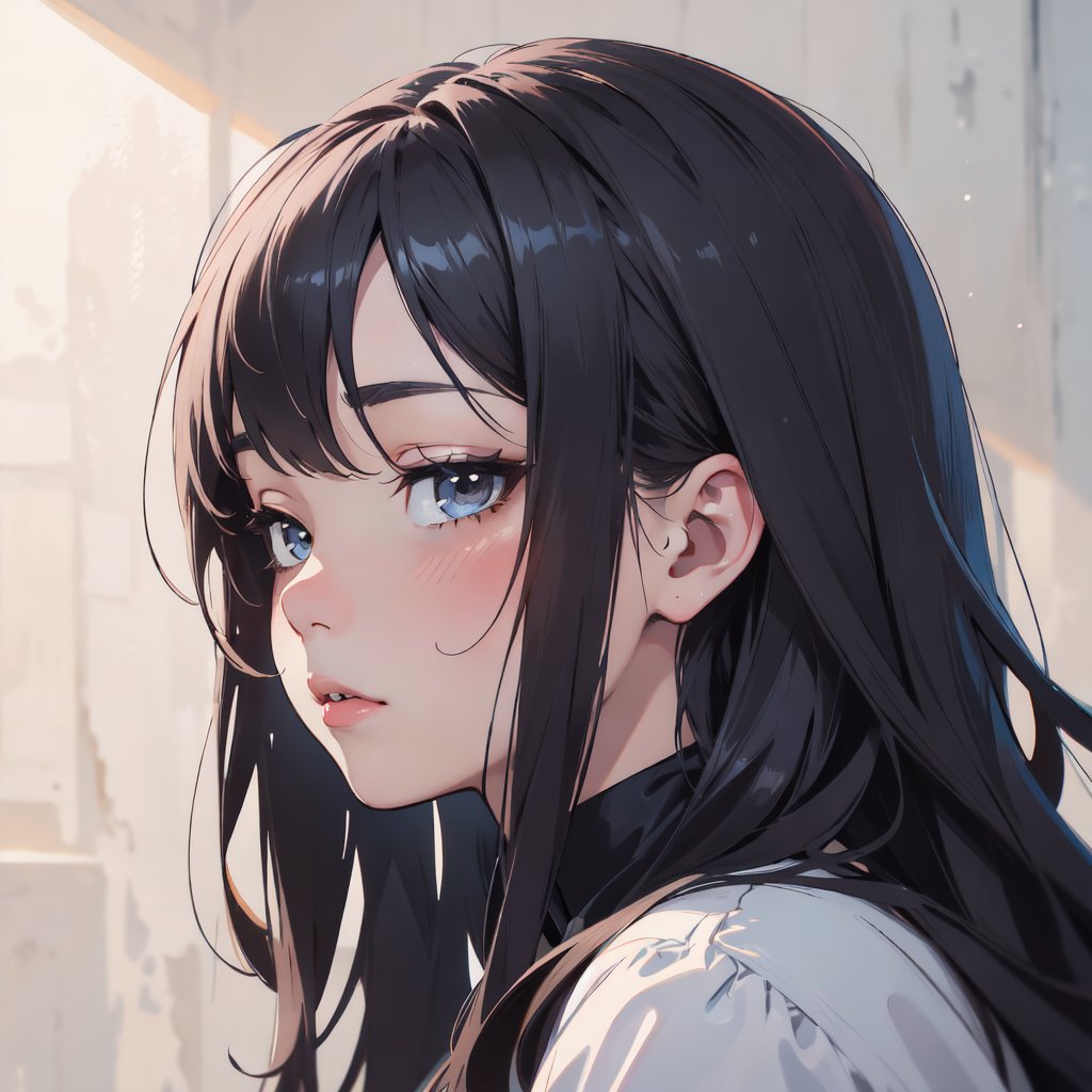 (absurdres, highres, ultimate detailed:1.2), kawaii illustration, colorful sketch, emo girl, atmosphere, (soft focus:1.4), portrait, (close-up:0.7)