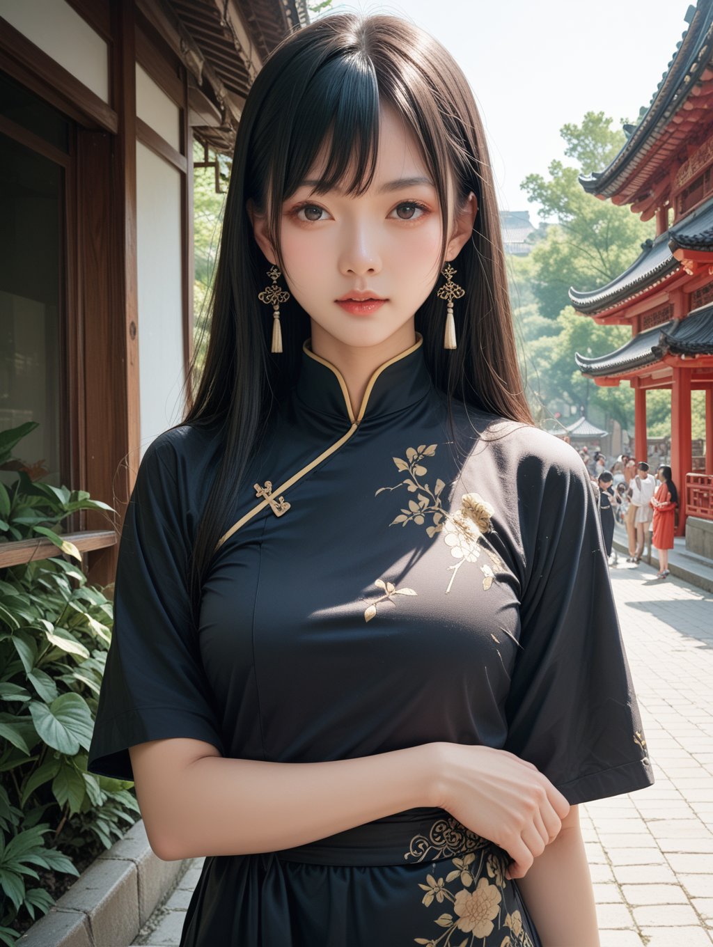 score_9, score_8_up, score_7_up,suzhou,outdoors, 1girl,  black hair, long hair, china dress,  <lora:Hanfu_Pony:0.5> hanfu