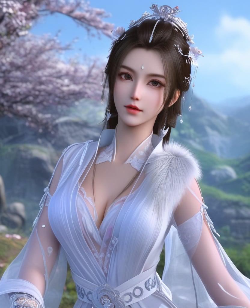 <lora:612-DA-XL-少年白马醉春风-玥瑶:0.8>(,1girl, ,best quality, ),looking at viewer,  ,ultra detailed background,ultra detailed background,ultra realistic 8k cg,, ,masterpiece, (( , )),, , , hyper blossom,    (cleavage), (), ,,