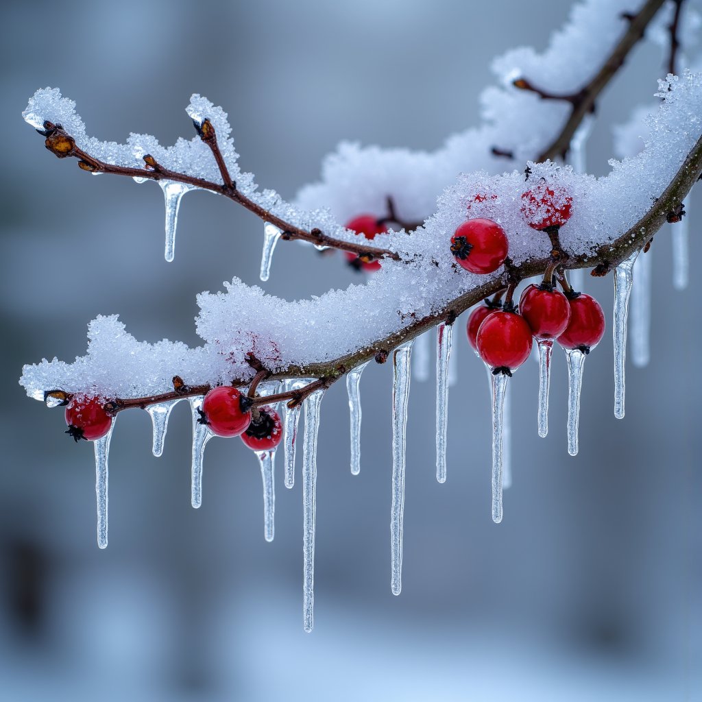 arafed tree branch with icicles hanging from it's branches,ice needles,icicles,ice shards,jungian symbols of winter,entrapped in ice,with red berries and icicles,icicle,glinting particles of ice,cold colour temperature,frozen and covered in ice,glittering ice,snow and ice,in an ice storm,ice seracs,cold color palate,ice,wintry rumpelstiltskin,frozen tear,covered in ice,icy landscape,stalactites,everything is **** out of ice,sharpened depth of field,8 k frostbite 3 engine,cold ambient light,frozen,cool white color temperature,vernadskys noosphere,cold colour temperture,viscous liquid,winter photograph,dripping stalagtites,