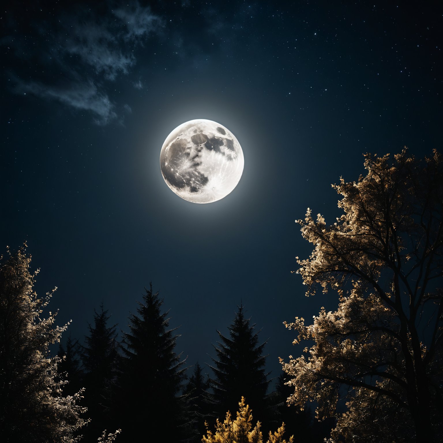 RAW photo, 16K, high contrast, movue poster, night starly sky and fullmoon, realistic,  photorealistic,(masterpiece:1.2), (best quality:1.2), ultra-detailed, best shadow, detailed background, high contrast, (best illumination, an extremely delicate and beautiful), ((cinematic light)), 8k, very aesthetic,