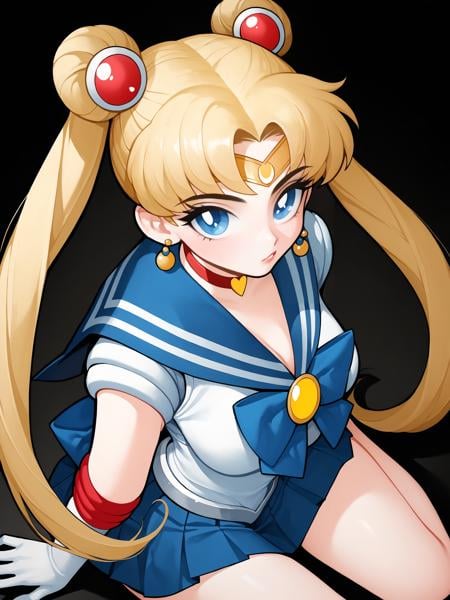 score_9, score_8_up, score_7_up, score_6_up, score_5_up, score_4_up,BREAK1girl, sailor moon, blonde hair, blue eyes, looking up,BREAKsolo, sitting, from above, medium breasts,BREAKblack background, <lora:Lunas-Rabbit-SDXL-A1:1>