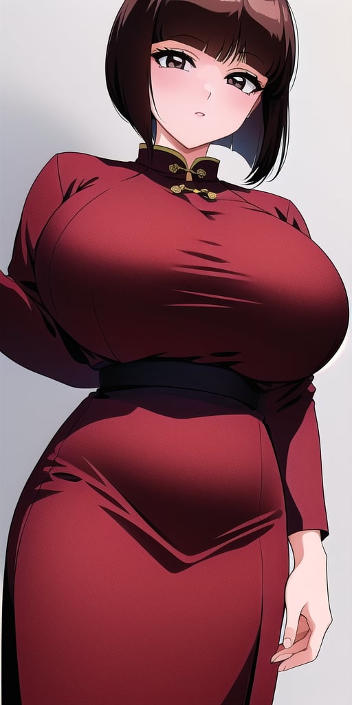 <lora:TendouNabikiV3:0.85> tendounabiki, huge_breasts, standing, solo, china_dress, masterpiece, best quality, detailed face, detailed eyes, highres,