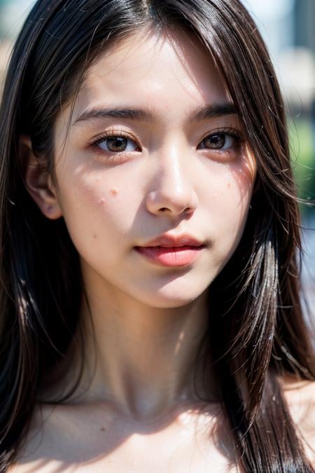 (masterpiece, best quality, hires, high resolution:1.2), (extremely detailed, intricate details, highres), (medium close-up:1.2) portrait on a (Tokyo street sunny background:1.2), (medium shot:1.2), (face focus:1.1), (soft focus:1.2), low lighting, (out of focus:1.2), bokeh, f1.4, 40mm, photorealistic, raw, 8k, ((textured skin:1.1, skin pores:0.3, realistic skin:1.1)), intricate details, 1girl,  (ultra sharp image), black hair, perma straight hair style, very beautiful girl,  <lora:cuteGirlMix4_v10:0.20>,  <lora:add_detail:1.2>,  <lora:taiwanDollLikeness_v1:0.09>,   <lora:FilmVelvia3:0.3>