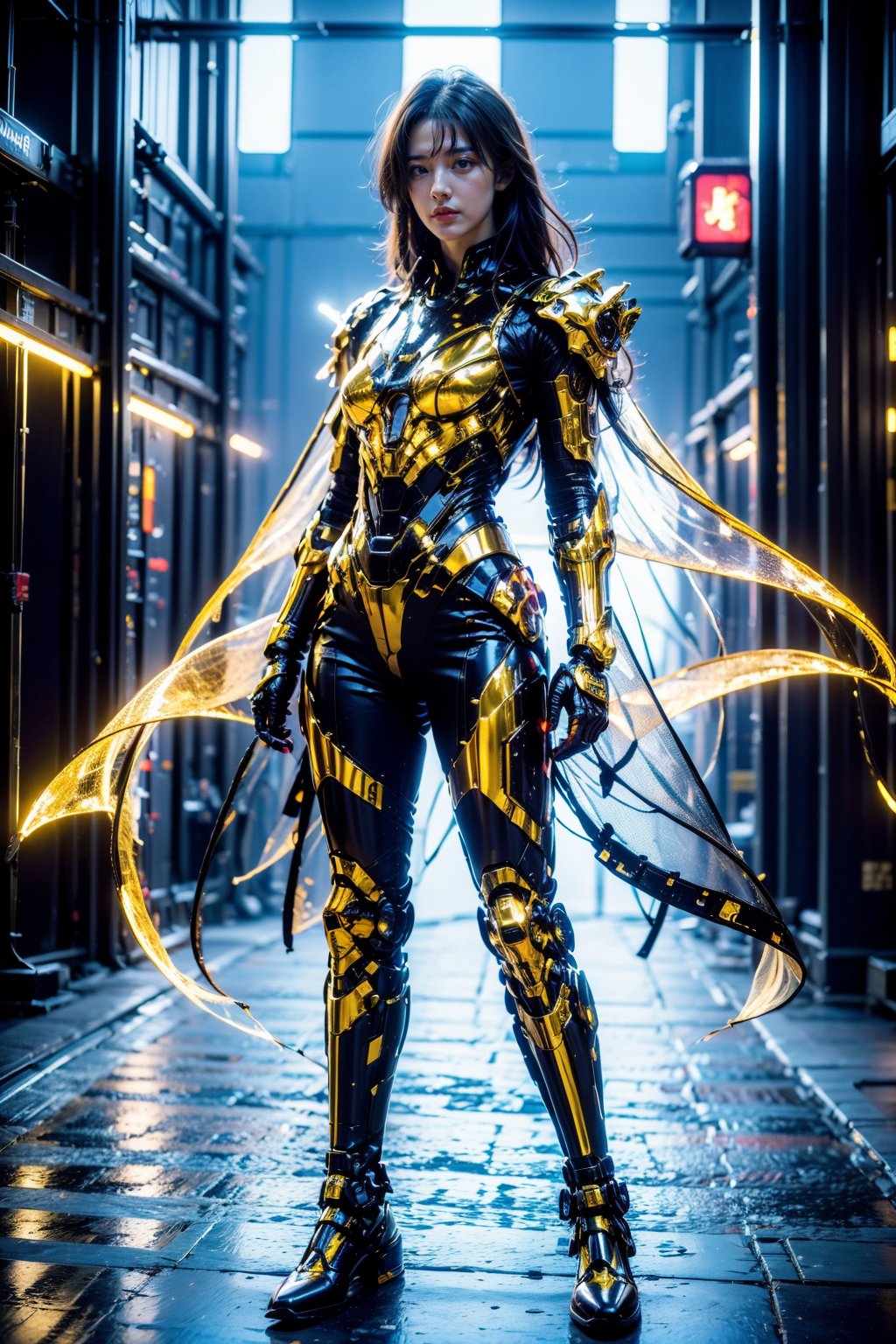 (best quality:1.4),(masterpiece:1.4),(photorealistic:1.4),(Realistic:1.2),(ultra high res, raw photo:1.4),(hdr, hyperdetailed:1.2),(8K:1.2),cinematic photo girl,cyberpunk,transparent luminous cloak,full body,