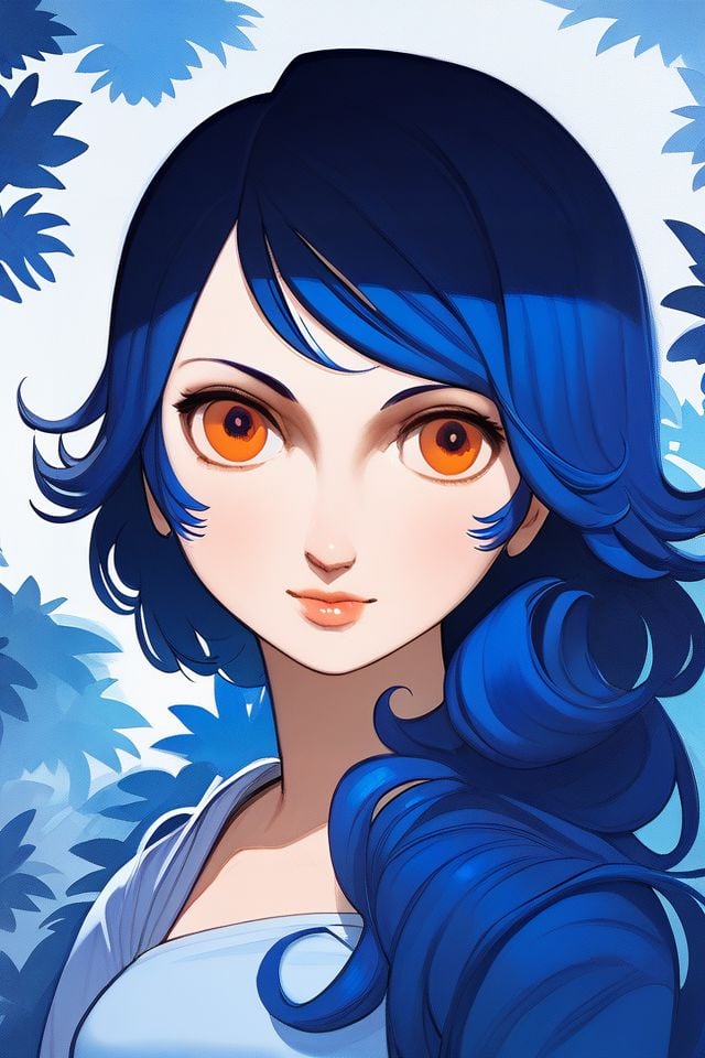 score_9, score_8_up, score_7_up, 1girl, dark_blue hair, sidelocks, orange eyes, arm behind back, beautiful background <lora:Osamu_Tezuka_PonyXL_style_v01.10.02.02:1>