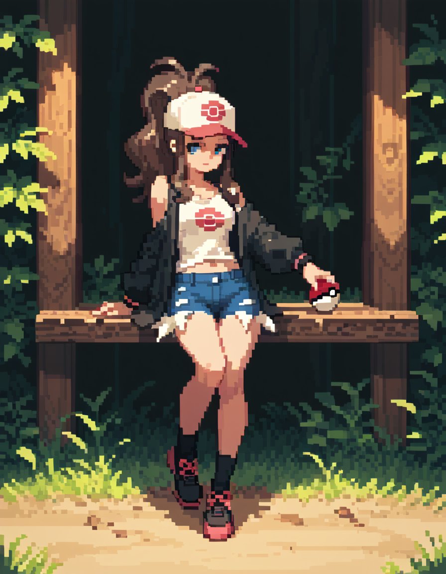 score_9, score_8_up, score_7_up, hilda from pokemon, pixel art, solo