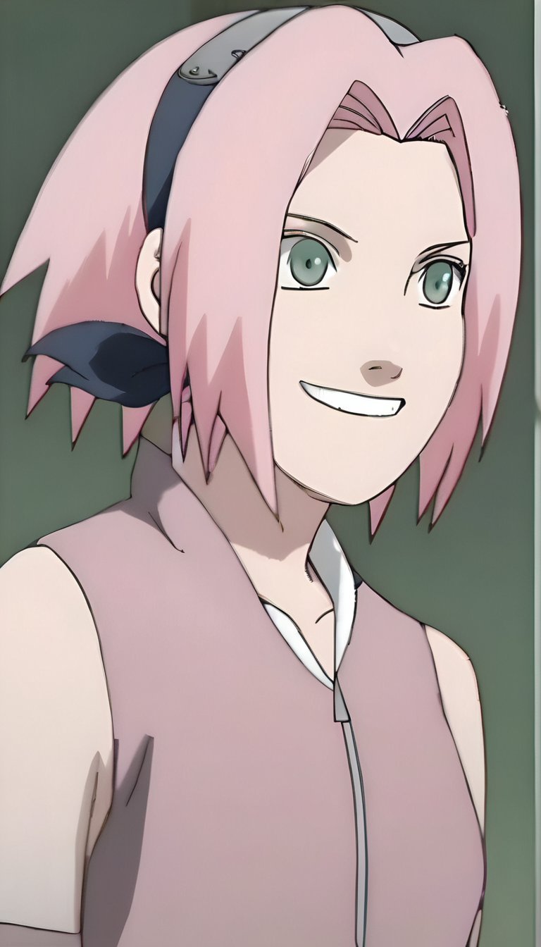 <lora:SakuraXL:1>sak_nar, pink hair, woman, smiling