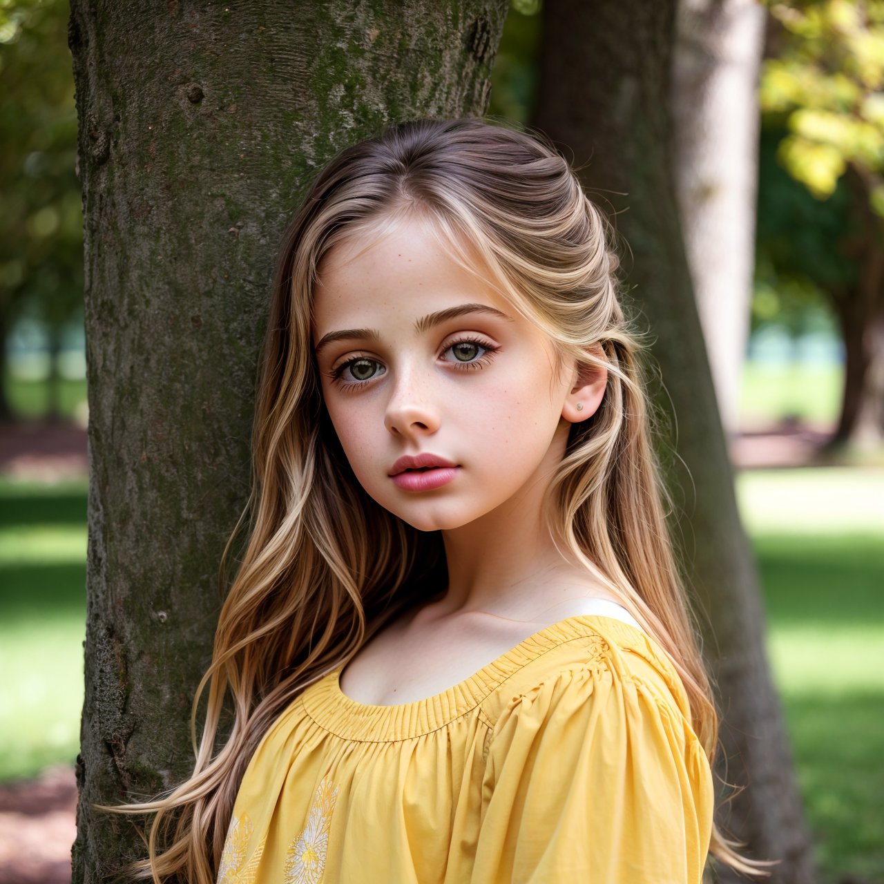 (masterpiece:1.3), best quality, profile of cute (AIDA_LoRA_InW2017:1.06) <lora:AIDA_LoRA_InW2017:0.84> as little girl wearing a yellow shirt standing in the park next to the tree, outdoors, pretty face, intimate, cinematic, insane level of details, intricate pattern, studio photo, studio photo, kkw-ph1, hdr, f1.6, getty images, (colorful:1.1)