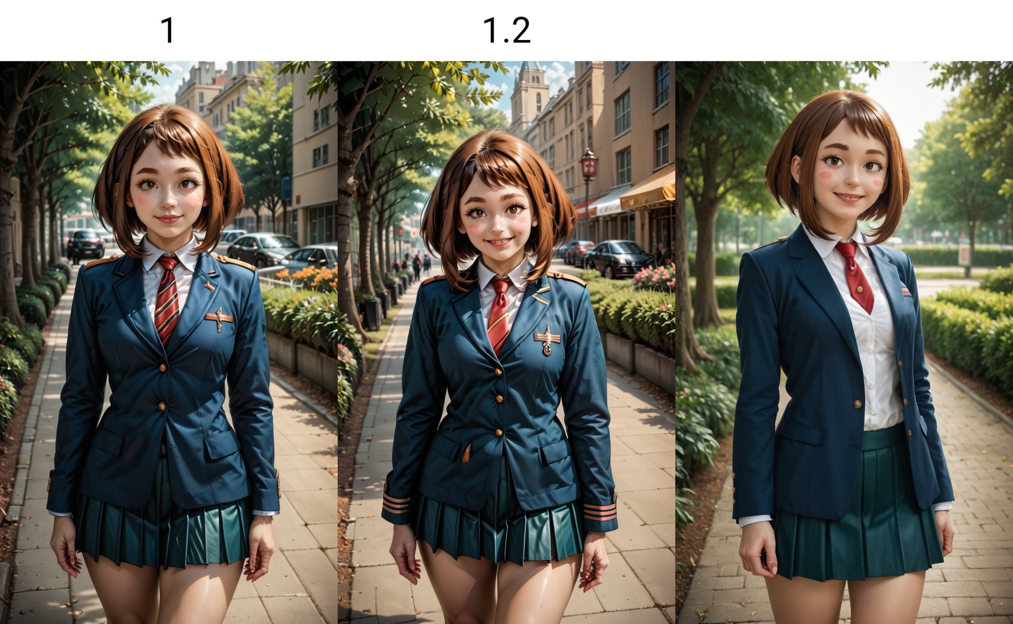 score_9, score_8_up, score_7_up , solo, 1girl, source_photo, realistic, photorealistic, raw photo,  <lora:intricate_details:1> intricate detailsxl, intricate details, many details, high detailed, more details, detailed, 1girl, uraraka ochako, boku no hero academia, school uniform, jacket, skirt, standing,  park, looking at viewer, outdoors, light smile