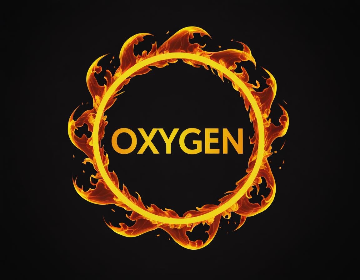 A fire symbol surrounding the word Oxygen.