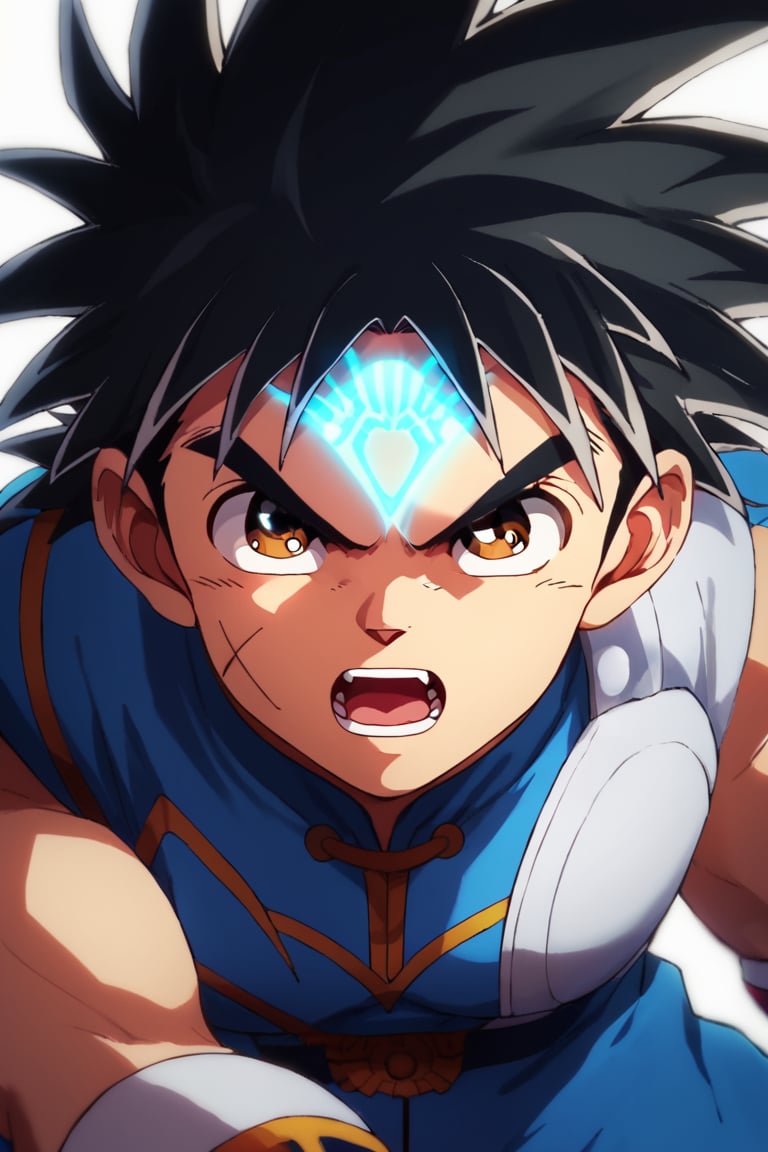 score_9,score_8_up,score_7_up,source_anime,1boy,solo,looking at viewer, Dai,black hair, brown eyes,scar, scar on face, open mouth, Blue clothes,facial mark<lora:EMS-409148-EMS:1.000000>