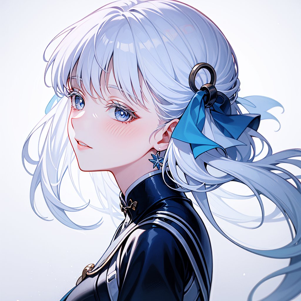 konnshi,1girl,solo, white hair, white blue eyes,