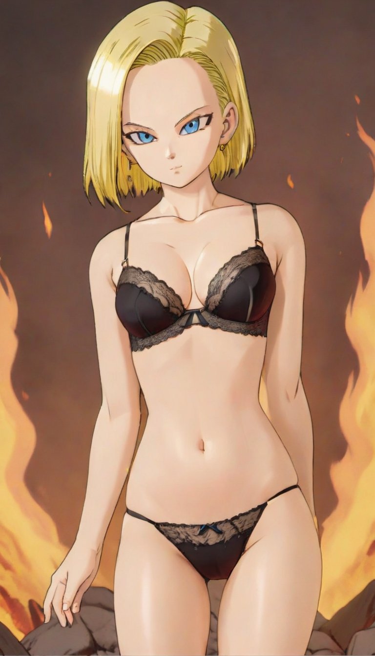 breathtaking  <lora:Android18XL:.8>android18, full body,  <lora:moghxl:.5>hell and fire <lora:underwear1_SDXL_V1:.6>underwear, lingerie . award-winning, professional, highly detailed