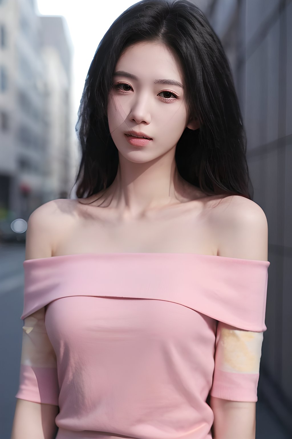 <lora:0830_06:0.7>,pink,off-shoulder_shirt,, 1girl,realistic,masterpiece, best quality, photorealistic, HDR,detail