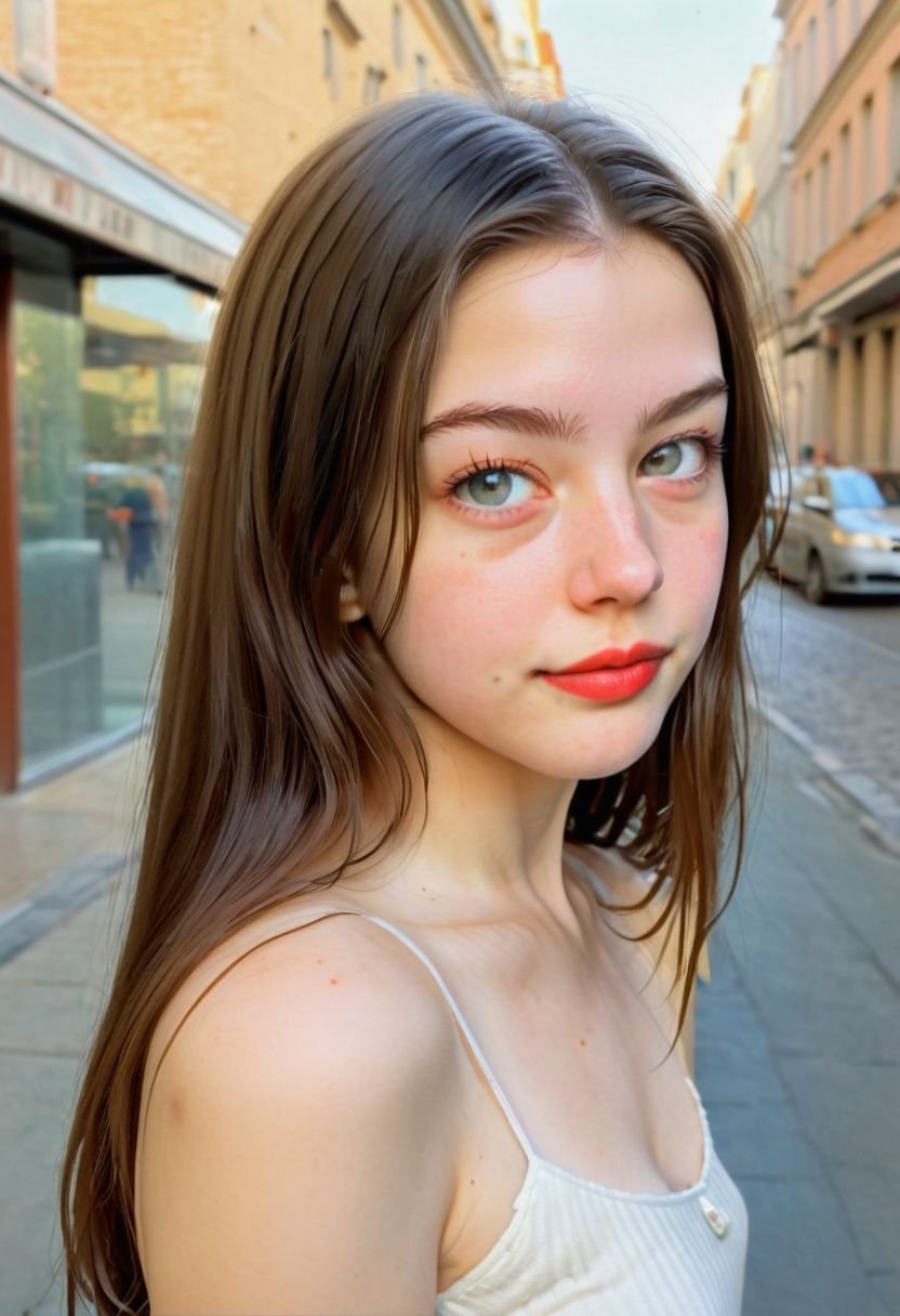 (Lliv:1.1),(close Portrait:1.4), (2020s clothes:1.4),detailed face, looking for a viewer, in a street, (pale skin,very slim:1.3),(long hair:1.3),(smiling:1.0),1girl