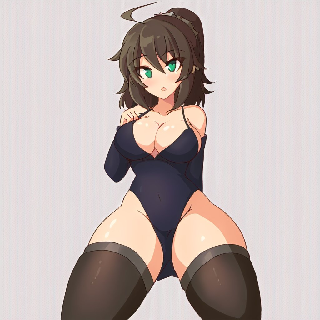 best quality, <lora:vadlora3-000017:1>,1girl,  cleavage, thighhighs, medium breasts