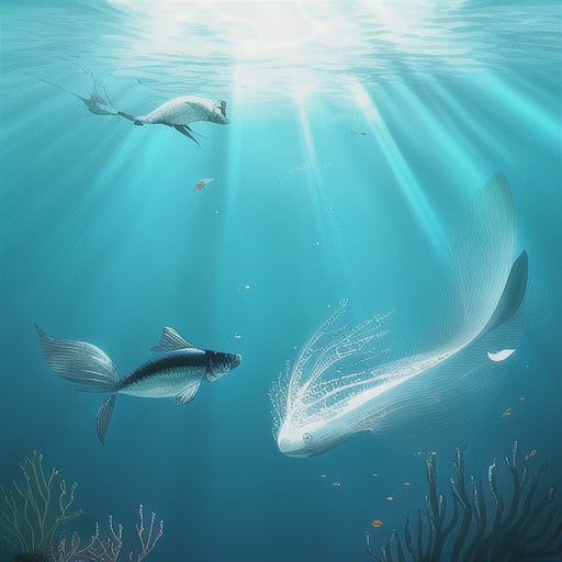 (gliding through water), (sleek and streamlined), (graceful movements), (shimmering scales), (aquatic wonder), (fluid motion), (diverse species), (underwater ballet), (playful darting), (schools of fish), (vibrant colors), (majestic marine life), (glistening in the sunlight), (ocean inhabitants), (tranquil underwater world), (fins propelling), (curious eyes), (graceful swimmers), (aquatic ecosystem), (silent communication), (peaceful presence), (survival in water), (breath-taking diversity), (fishing for sustenance), (harmony in the deep)