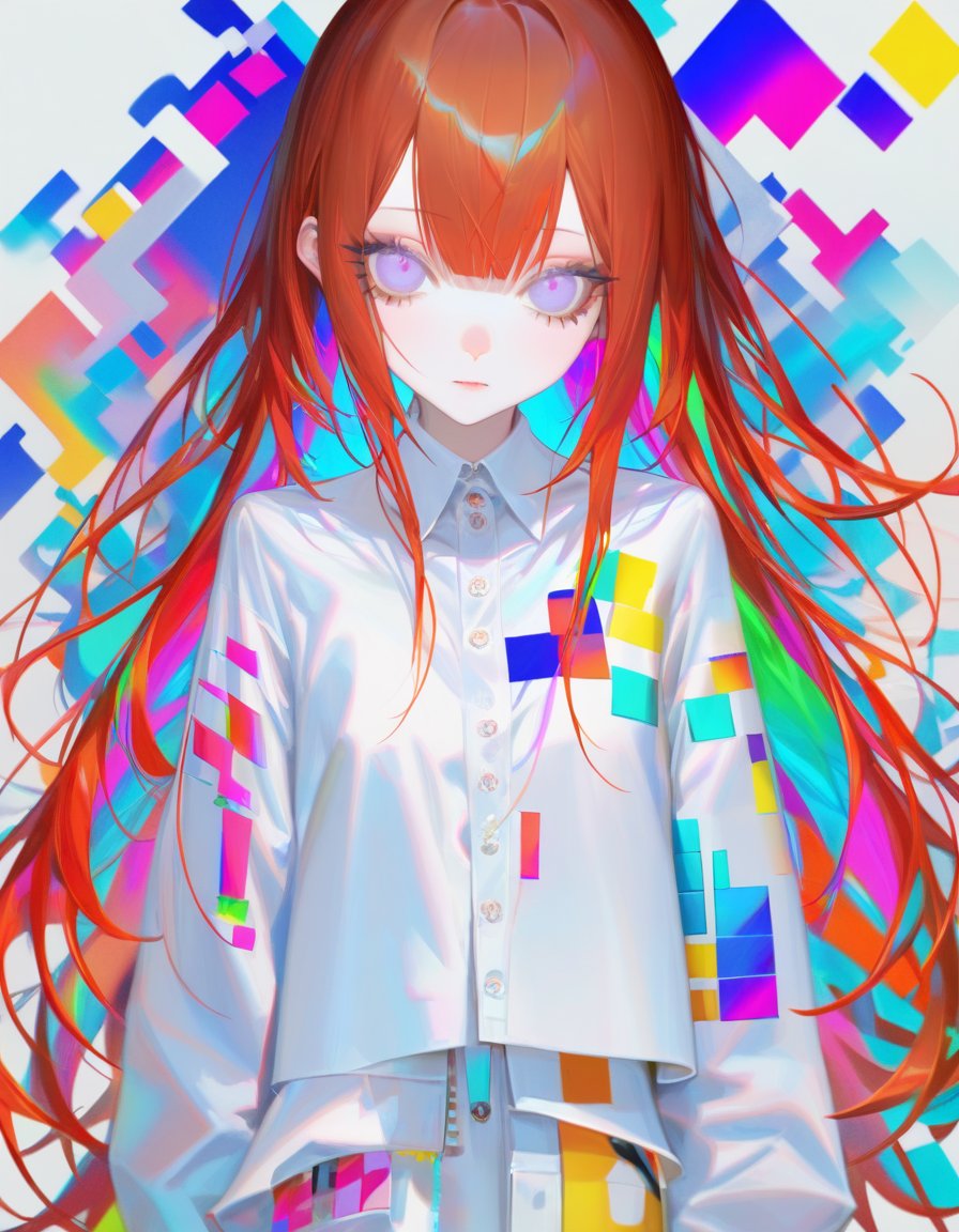 (by alphonse \(white datura\):1.1), by fkey, by au_\(d_elete\), angel, makise kurisu,mika pikazo,colorful,digital dissolve,stylish,numbers,nixie,soft gradients