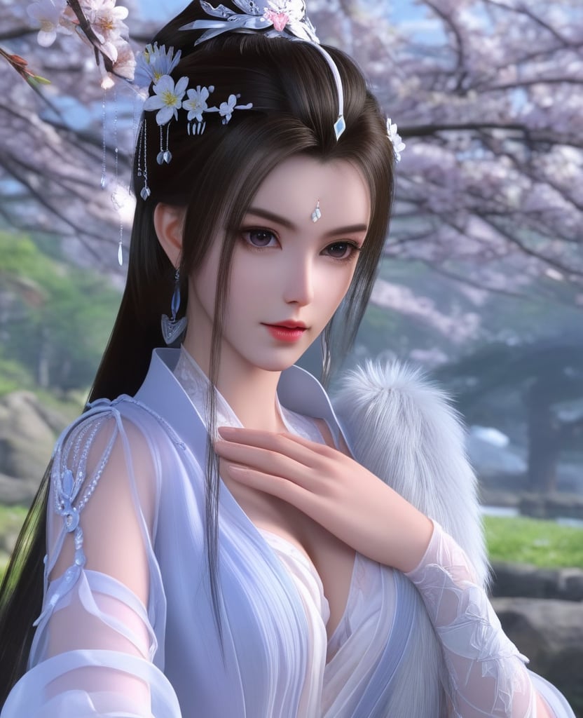 <lora:612-DA-XL-少年白马醉春风-玥瑶:0.8>(,1girl, ,best quality, ),looking at viewer,  ,ultra detailed background,ultra detailed background,ultra realistic 8k cg,, ,masterpiece, (( , )),, ,   ,   cure blossom,  ,,  (cleavage), (), ,,