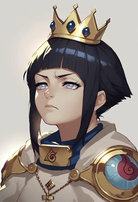 score_9, score_8_up, score_7_up, score_6_up, score_5_up, score_4_up, hyuuga hinata, black hair, blunt bangs, shiny hair, futuristic sexy princesses armor, gold white, small princesses crown, intricate details, gorgeous, weird, serious, which is a plan for the design of a computer in the style of Leonardo Da Vinci, <lora:HinataGeninXL:1>