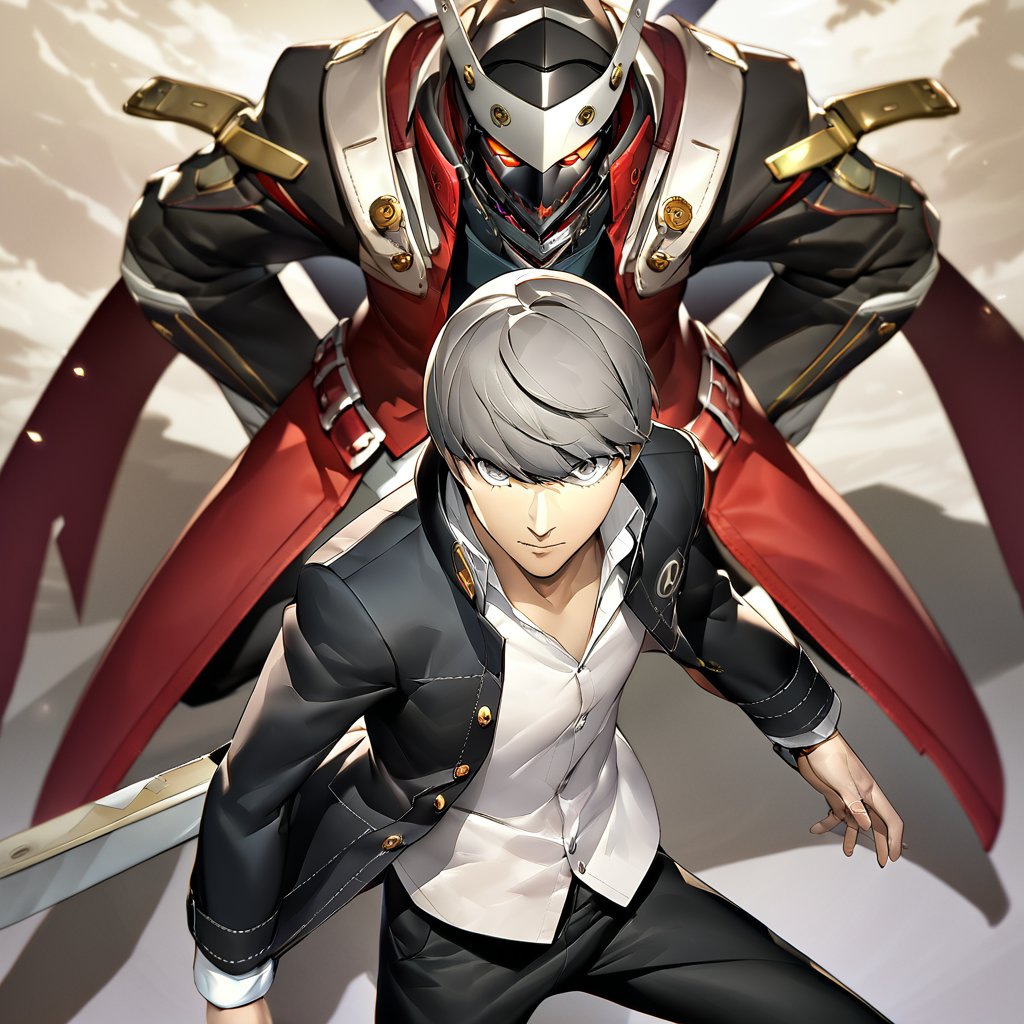 1boy, narukami yuu, izanagi no okami, masterpiece, best quality, newest, persona, soejima shigenori <lora:persona_xl_a31_c-000002:1>