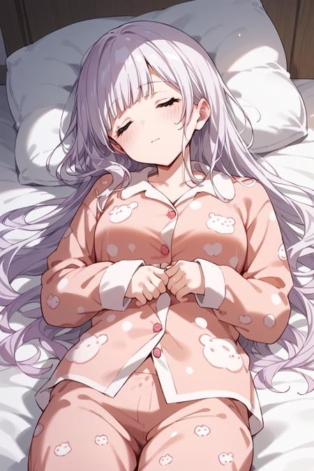 score_9, score_8_up, score_7_up, score_6_up, 1girl,<lora:Izumo_Saki:0.9> saki, long hair, pajamas, sleep, sleepy,