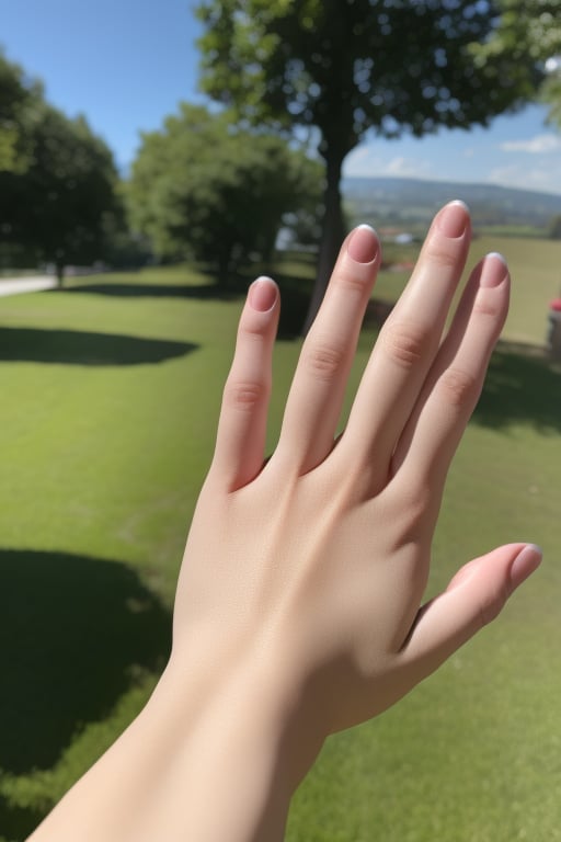 <lora:nicehand000007:1.1>,HDR,UHD,8K,Highly detailed,best quality,masterpiece,Close up shots of hands,five fingers,blue sky,sky,outdoors,cloud,close-up,out of frame,day,