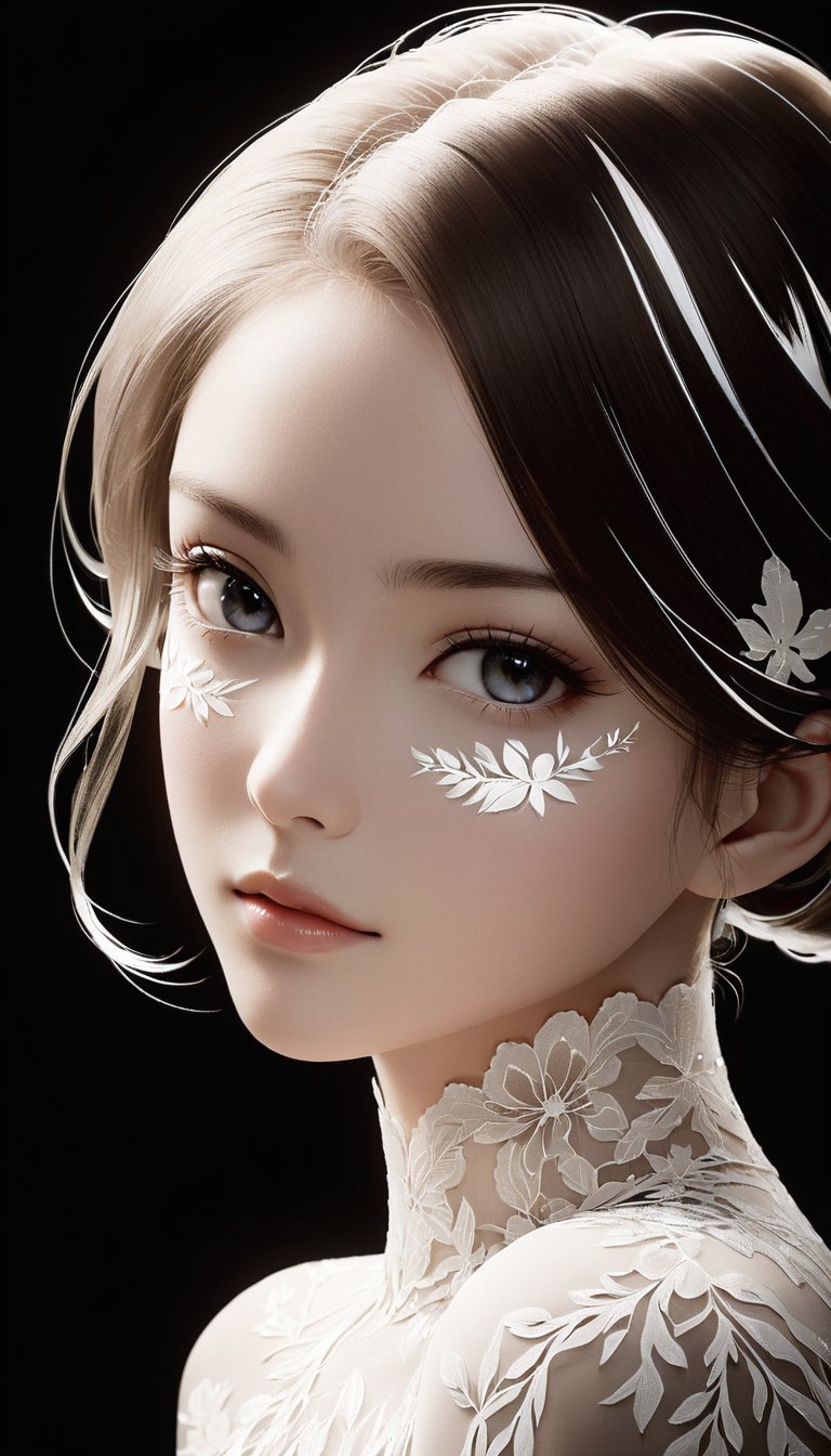 CG,1girl,Elegant,Portrait Photogram,detailed gorgeous face,