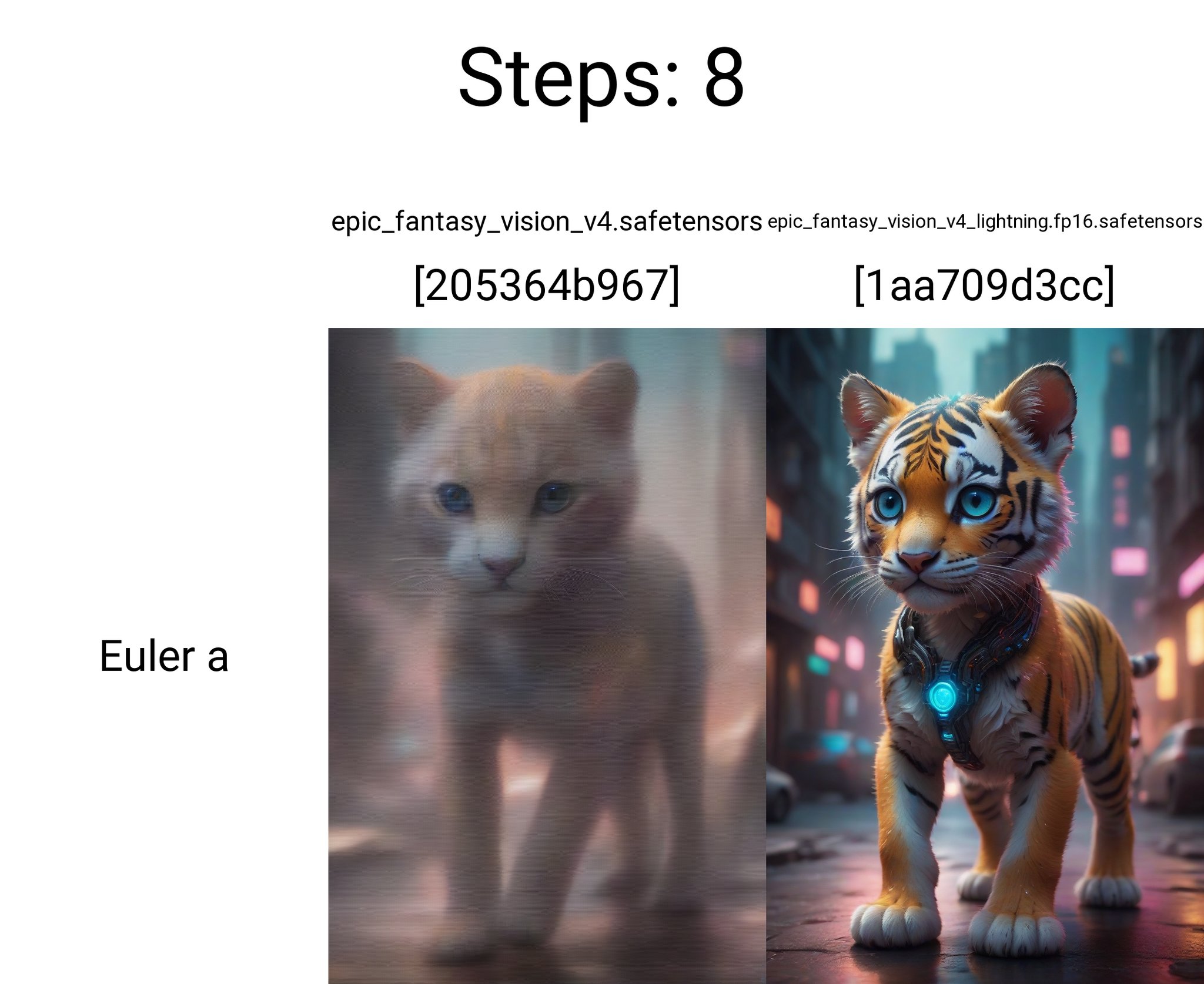 (cute and futuristic), envision a delightful cyborg tiger cub with neon-glowing mechanical enhancements. Picture the adorable feline with sleek, metallic body parts intricately integrated with its furry form, emitting a soft neon glow that illuminates its surroundings. The tiger's playful demeanor is accentuated by its cybernetic features, blending the innocence of youth with the marvels of advanced technology. Imagine the tiny cub exploring its surroundings with curiosity, its luminous body parts adding a touch of futuristic charm to its appearance. This concept demands attention to detail in rendering the seamless fusion of organic and mechanical elements, creating a captivating portrayal of a cybernetic creature. Transport the viewer to a world where nature and technology harmonize in perfect synergy, offering a glimpse into a future where even the wildest beasts are touched by the wonders of science and innovation.