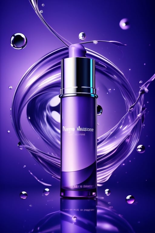 (masterpiece, top quality, best quality, official art, beautiful and aesthetic:1.2),cosmetics,dark purple theme,gradient abstract background,bubble,water drop,advanced poster,star,glowing,