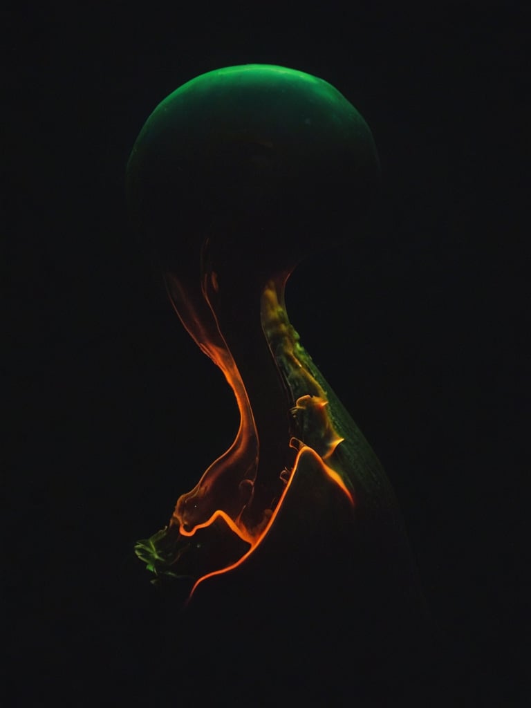 a shape of a slug with dark neon luminescent feelers cutting trough the darkness separated on black background layer in dark water, detailed, clear, no light, <lora:- SDXL - vntblk_vanta_shapes_V1.0-step00004000:.8>