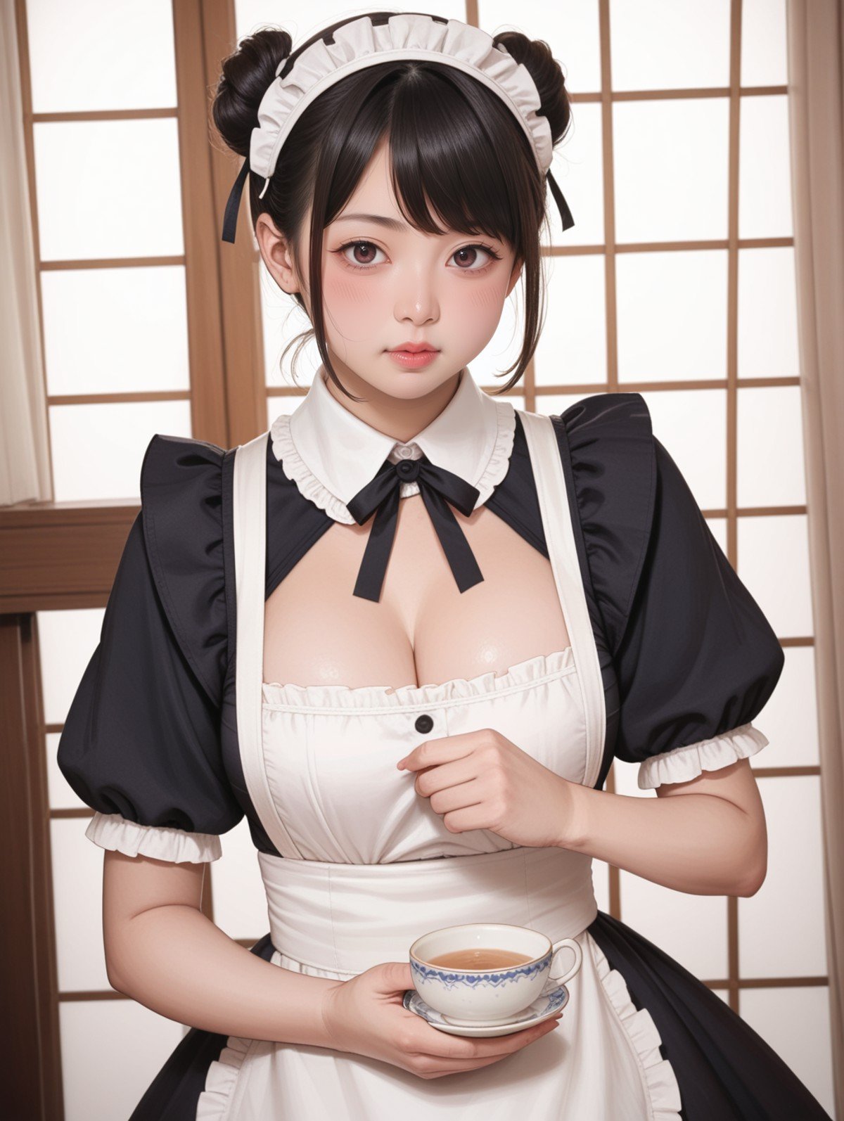 score_9, score_8_up, score_7_up,1girl, blush, qi maid, 