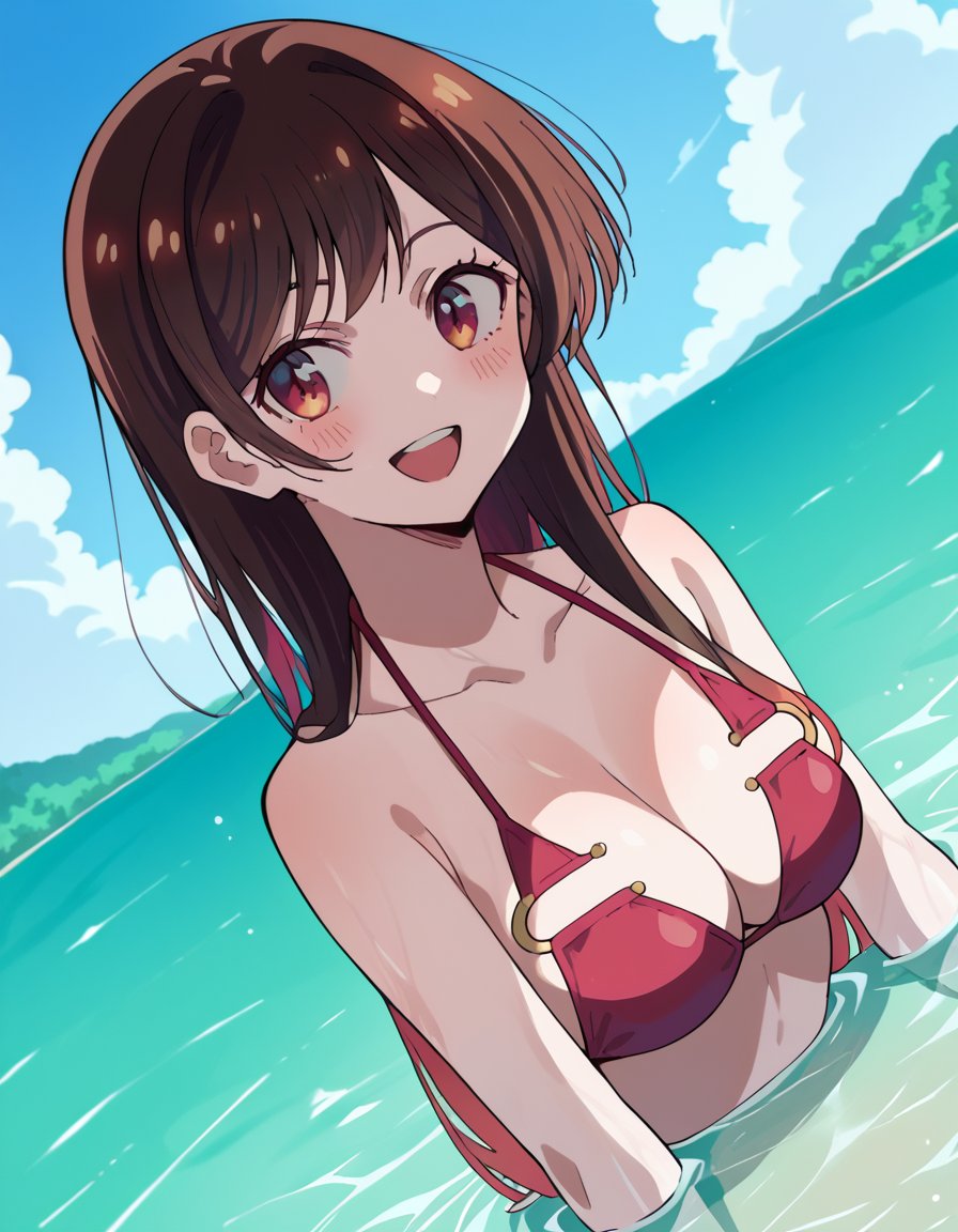 score_9, score_8_up, score_7_up, source_anime, chizuruichinose, <lora:chizuru-ichinose-s1-ponyxl-lora-nochekaiser:1>, chizuru ichinose,, <lora:florida-bikini-ponyxl-lora-nochekaiser:1>, florida bikini, bikini, swimsuit,, ocean, submerged, water, blush, smile, open mouth,, cowboy shot, dutch angle,