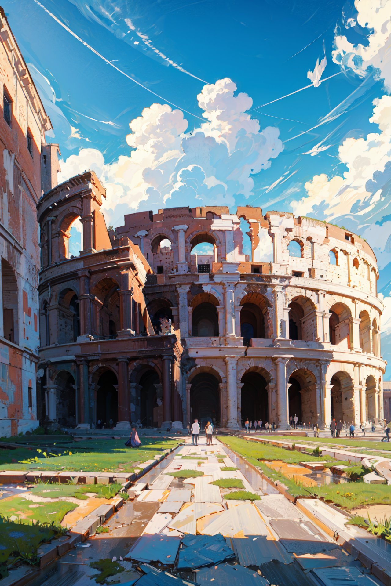 ((best quality, masterpiece, absurbres, super-resolution)), Colosseum, Rome, Scenery 