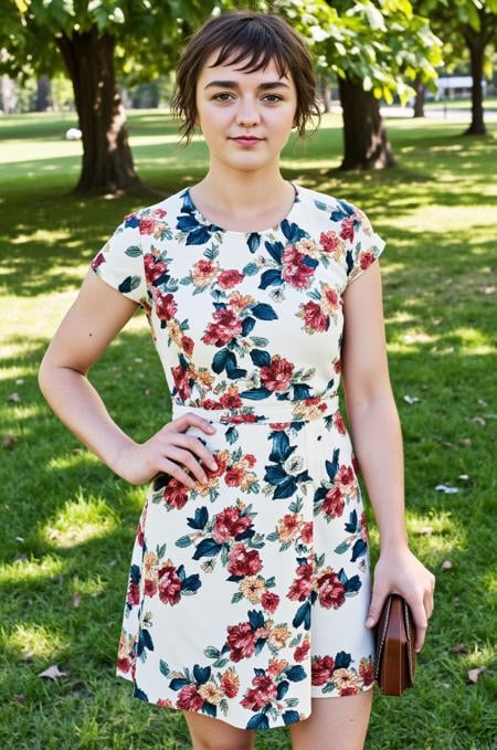 A photo of Maisie Williams wearing a summer dress, <lora:Maisie_Williams:1>, <lora:Phlux:0.7>,  <lora:amateurphotov2:0.3>