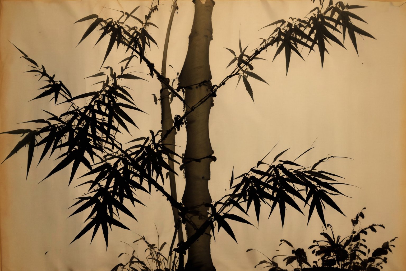 <lora:AgainChineseInkPainting:1>,AgainChineseInkPainting, (greyscale:1.2), (monochrome:1.2), (chinese ink painting:1.2), bamboo, no humans, traditional media, plant, nature, leaf, scenery, grey background, forest, simple background, bamboo forest, white background