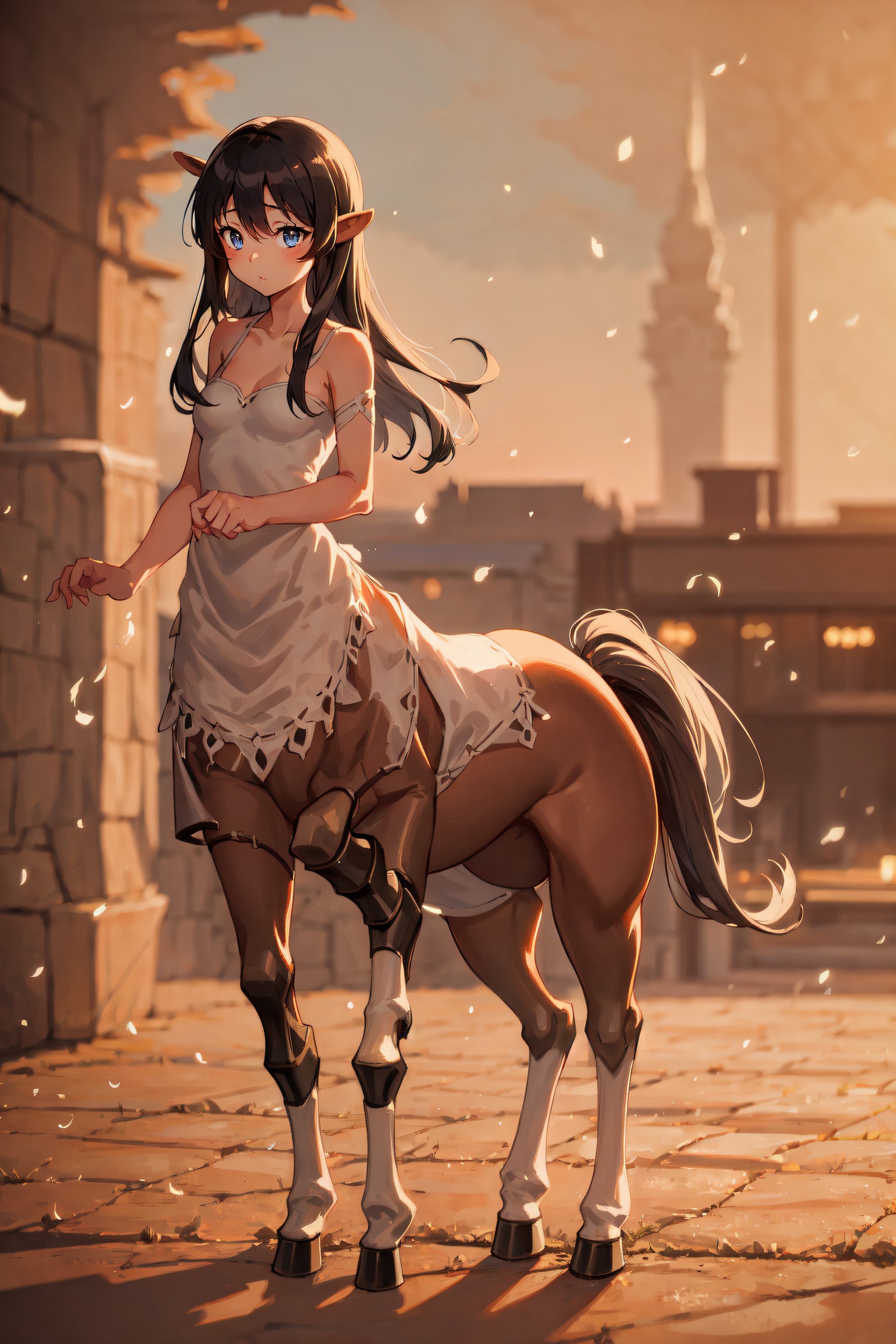 1girl, centaur,  Original Character, Volumetric Lighting, Best Shadows, Shallow Depth of Field, Stunningly Beautiful Girl, Petite, Delicate Beautiful Attractive Face