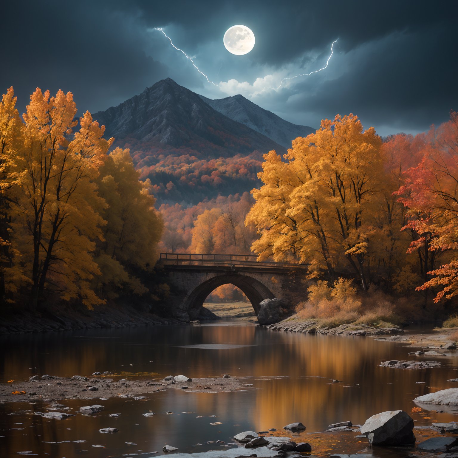 photo RAW,(autumn,mountains and a storm lake with a moon in the sky, old wooden slab home, 4k highly detailed digital art, 4 k hd wallpaper very detailed, impressive fantasy landscape, sci-fi fantasy desktop wallpaper, 4k wallpaper, 4k detailed hdr photography, sci-fi fantasy wallpaper, epic dreamlike fantasy landscape, 4k hd matte, 8k,Realistic, realism, hd, 35mm photograph, 8k),masterpiece,award winning photography,natural light,perfect composition,high detail,hyper realistic,(composition centering, conceptual photography),realistic,detailed,balanced,by Trey Ratcliff,Klaus Herrmann,Serge Ramelli,Jimmy McIntyre,Elia Locardi,